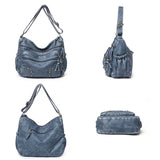 Women's Multi-Pocket Crossbody Bag Soft Leather Purse Handbag