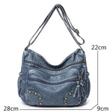 Women's Multi-Pocket Crossbody Bag Soft Leather Purse Handbag