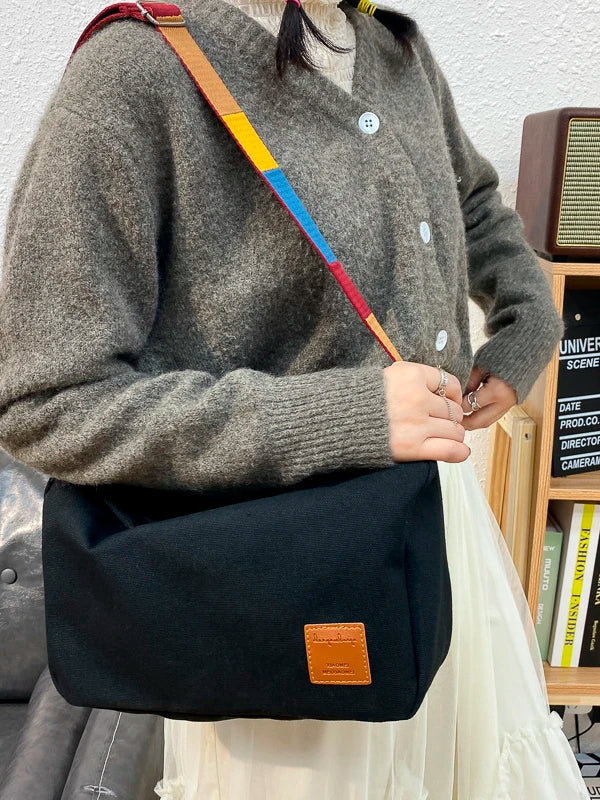 Canvas Small Flap Shoulder Bag for Women