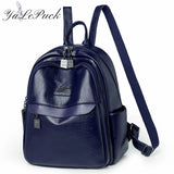 Large Capacity Leather Travel Backpack for Teenage Girls