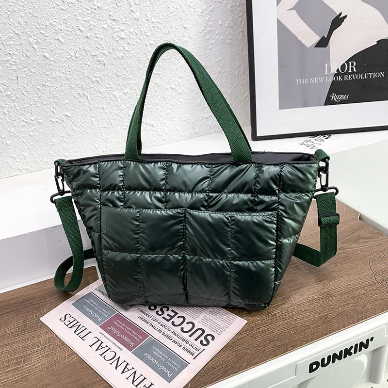 Quilted Nylon Crossbody Bags for Women - Stylish Shoulder Bag Purse