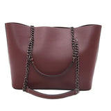 PU Leather Shoulder Bag For Women Chain High Capacity Handbags