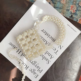 Pearl Beaded Mini Tote Handbag Wedding Evening Clutch Bridal Party Purse