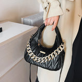 Small Shoulder Bag Women Crossbody Thick Chain Hobo Tote