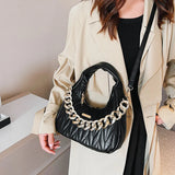 Small Shoulder Bag Women Crossbody Thick Chain Hobo Tote