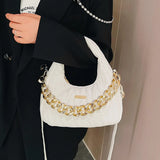 Small Shoulder Bag Women Crossbody Thick Chain Hobo Tote