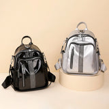 Rivet Leather Women Backpacks Solid Female Shoulder Bags School Bookbags