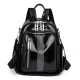 Rivet Leather Women Backpacks Solid Female Shoulder Bags School Bookbags