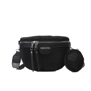 Rivet Waist bags for Women Chain Fanny Pack Belt Bag Chest Bag