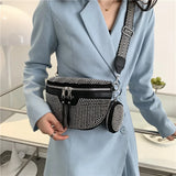 Rivet Waist bags for Women Chain Fanny Pack Belt Bag Chest Bag