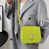 Heart Love Rivet Shoulder Messenger Bag PU Leather Ladies Bag