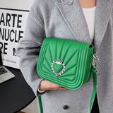 Heart Love Rivet Shoulder Messenger Bag PU Leather Ladies Bag