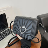 Heart Love Rivet Shoulder Messenger Bag PU Leather Ladies Bag