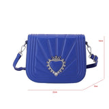 Heart Love Rivet Shoulder Messenger Bag PU Leather Ladies Bag