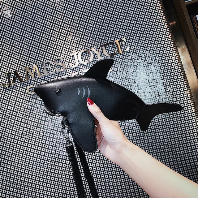Shark Shape Bag Shoulder Handbag Top Leather Crossbody Cartoon Purse
