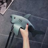 Shark Shape Bag Shoulder Handbag Top Leather Crossbody Cartoon Purse