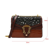 Shoulder Bag Chains Messenger Handbag Evening Clutch Small Square Women