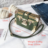 Vintage Metal Frame Rivets Crossbody Small Box Purse