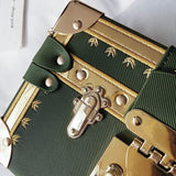 Vintage Metal Frame Rivets Crossbody Small Box Purse