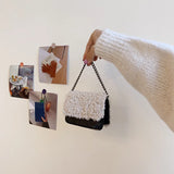 Soft Leather Chain Shoulder Crossbody Bag Lady Casual Fluffy Purse