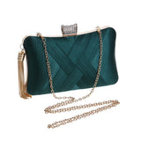 Thick Leather Shoulder Bags for Women Evening Clutches Solid Chain Handbag