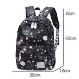 Universe Star Pattern Women's Backpack High Oxford Cloth School Bag