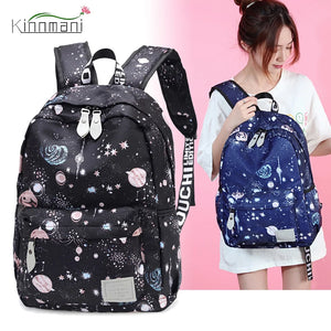 Universe Star Pattern Women's Backpack High Oxford Cloth School Bag