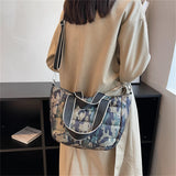 Padded Crossbody Shoulder Bag Down Fabric Winter Tote