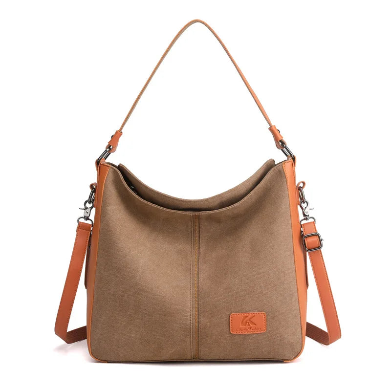 Canvas Tote Bags for Women Large Capacity Casual Handbags Retro Beach Travel