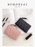 Zipper Organizer Short Purse Mini Money Bag Sheepskin