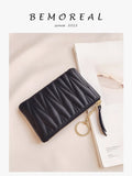 Zipper Organizer Short Purse Mini Money Bag Sheepskin