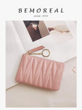 Zipper Organizer Short Purse Mini Money Bag Sheepskin