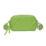 Wide Shoulder Strap Camera Bag Solid Small Square Box Crossbody Bags Women PU Le