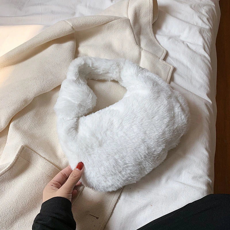 Winter Plush Handbags Tote Bag Ladies Casual Hobos Bags