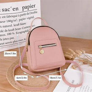 Women Soft Leather Mini Backpack Small Shoulder Bag Satchel