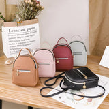Women Soft Leather Mini Backpack Small Shoulder Bag Satchel