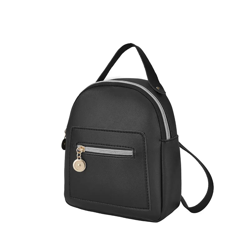 Women Soft Leather Mini Backpack Small Shoulder Bag Satchel