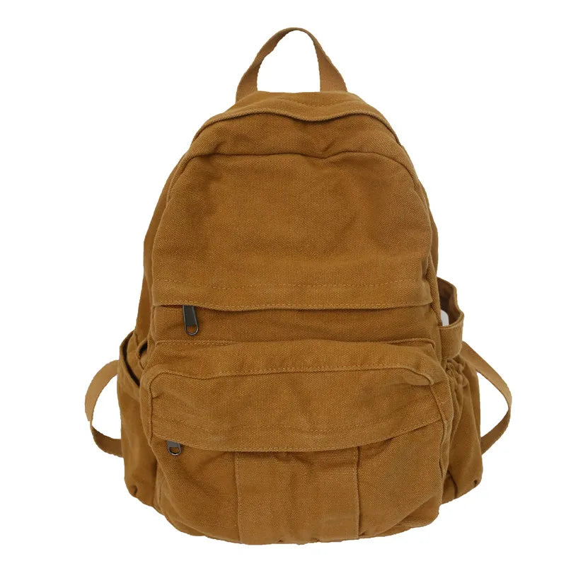Canvas Student School Bag Large Capacity Book Bag