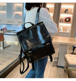 Women's PU Leather Travel Backpack for Teenage Girls