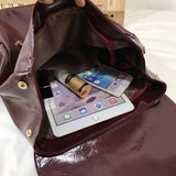 Women's PU Leather Travel Backpack for Teenage Girls