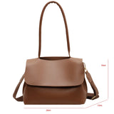 Women PU Leather Shoulder Bag Underarm Tote Flap Messenger Bag
