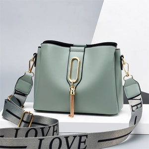 Pu Leather Women's Bucket Bag Crossbody Messenger