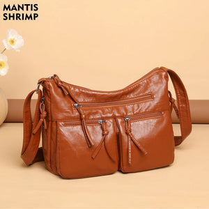 Vintage Crossbody Bag for Women Classic PU Leather Messenger Shoulder Bag