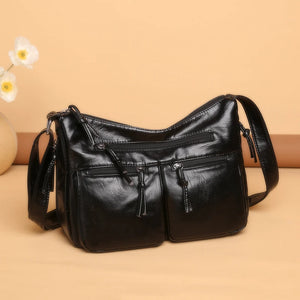 Vintage Crossbody Bag for Women Classic PU Leather Messenger Shoulder Bag