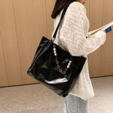 Large Capacity Women's Chain Tote Shoulder Bag Casual Shopper Crossbody Bags