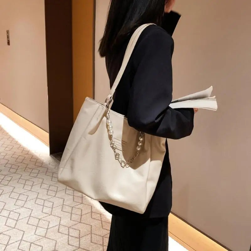 Large Capacity Women's Chain Tote Shoulder Bag Casual Shopper Crossbody Bags