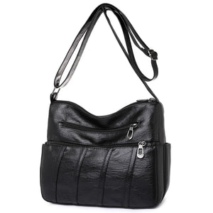 Vintage Leather Crossbody Bag Brown Shoulder Messenger Bag