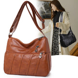 Vintage Leather Crossbody Bag Brown Shoulder Messenger Bag