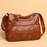 Vintage Leather Crossbody Bag Brown Shoulder Messenger Bag