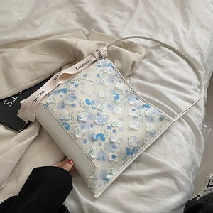 Women Hand Bag High Pu Leather Shoulder Bag Embroidery Floral Bohemia Ethnic
